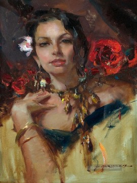 hüftlange figur jungen frau Ölbilder verkaufen - Hübsche Frau 37 Impressionist